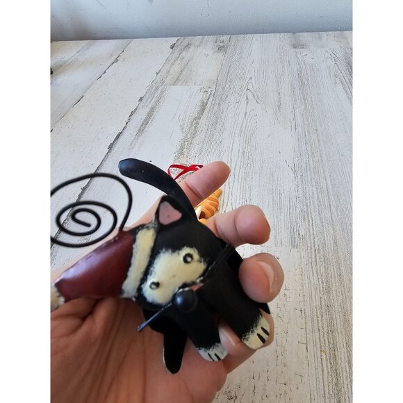 Vintage cat fishbone metal decor ornament set‎ Xmas tree - Picture 10 of 11